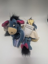 Disney Store Cupid Eeyore and Plain Eeyore 9" Bean Plush Toys - Winnie the Pooh