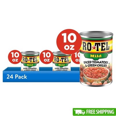 24 Pack Diced Tomatoes Green Chilies Canned Low Carb Keto Friendly Appetizer New