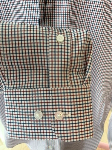 Nautica Men’s Small S Plaid Check Button Down Shirt Red Navy White NWT image 6