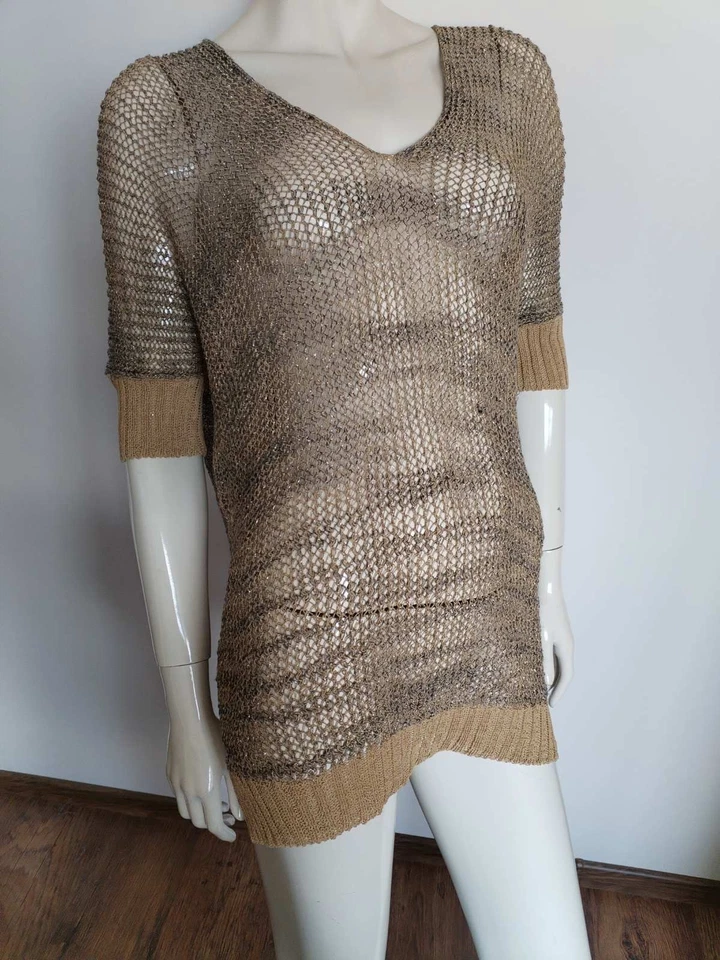 SARAH PACINI сетки вязаный топ блузка один размер - Изображение 2 из 4