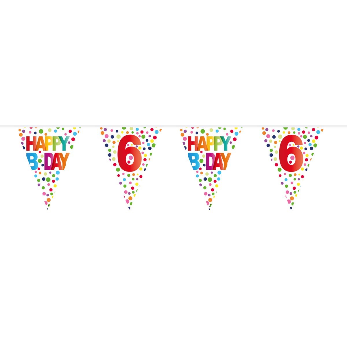 Folat 27106 5th Birthday Happy Bday Dots Bunting Garland-10 m Multi Colors 2990₽