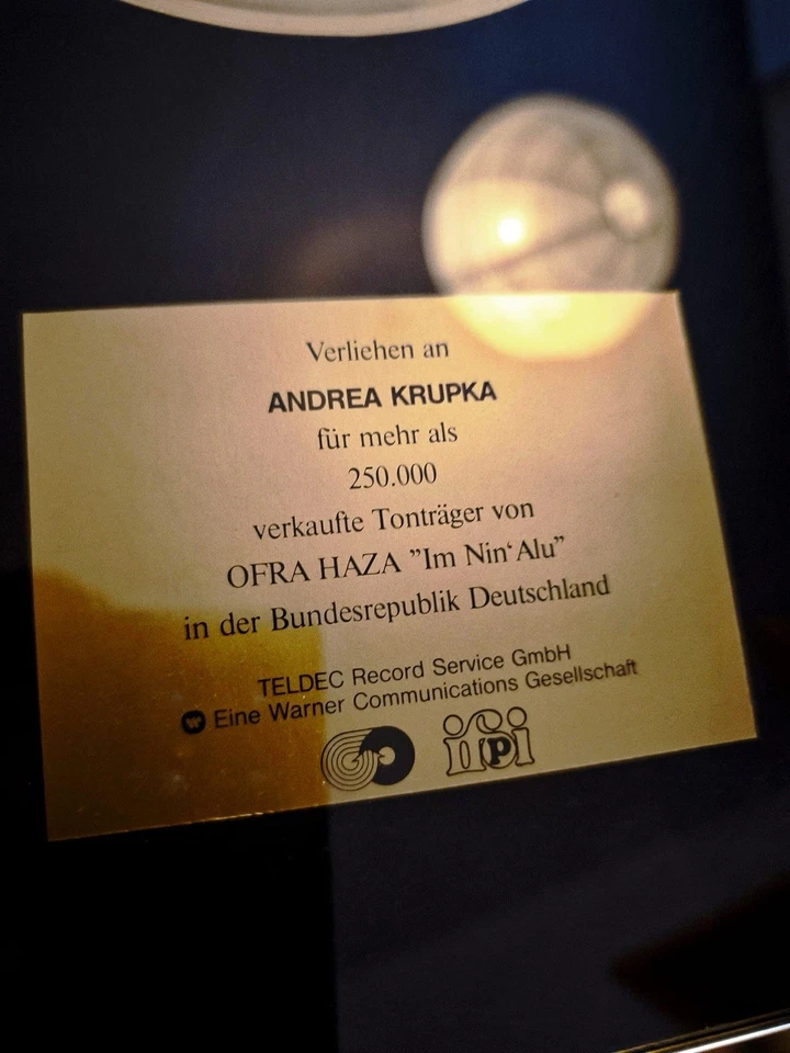 Ofra Haza original goldene Schallplatte für Im nin alu - Image 2 of 4