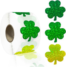 St. Patrick'S Day Stickers, 3 Colors, 1.5 Inch Self-Adhesive Shamrocks Roll