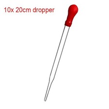 10 Pack 200mm Transfer Pipettes Glass Dropper with Rubber Head Lab Supply
