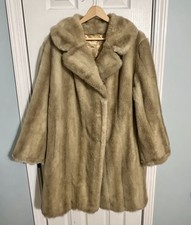 Vintage Tissavel France Faux Mink Fur Coat, Made In USA For Bloomingdale  s, L 