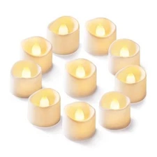 Homemory 12Pcs Flickering Flameless Pack of 12 Warm White Glow – White Body