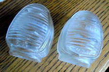 Lot 2 Vintage Art Deco Style Clear Glass Bird Cage Feeder Seed Water Bowls