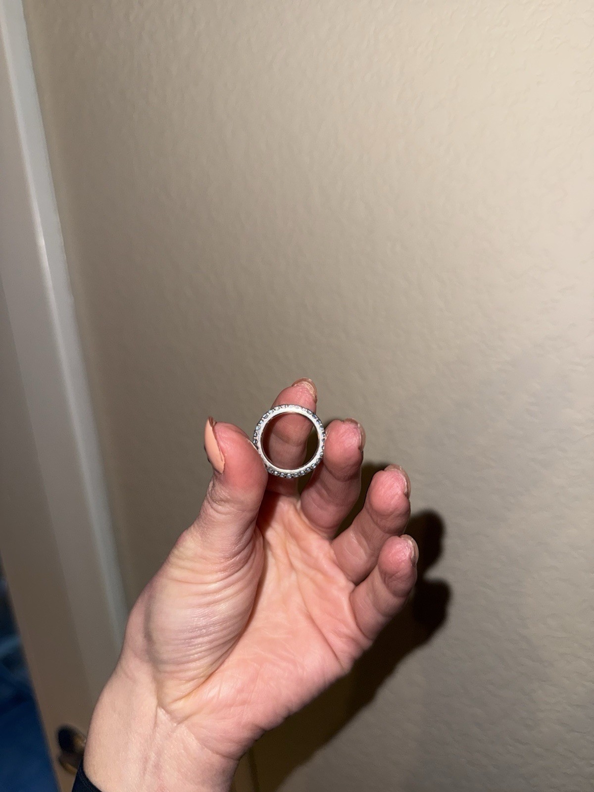 Aquamarine Platinum Infinity Stackable Wedding An… - image 3