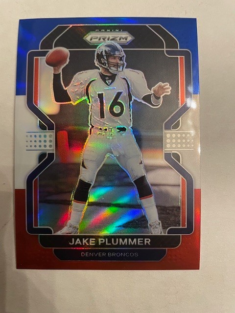 2021 panini prizm jake plummer #207 red white blue - denver broncos