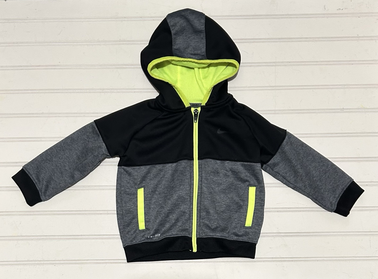 SACAI X NIKE Nike Giacca Bambino 18 Mesi Nero Grigio Verde Felpa con Cappuccio Zip Gioco Casual