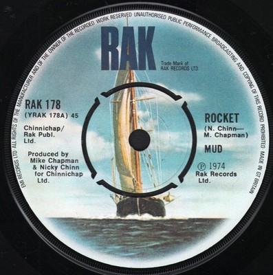 Mud Rocket 7'' vinyl UK Rak 1974 four prong label design RAK178