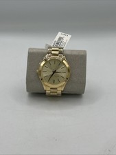 Michael Kors Slim Runway 42 mm Stainless Steel Case Women's Gold-Tone Wrist...