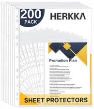 Sheet Protectors, 200 Pack Upgrade Clear Plastic Page Protectors Sheet Reinfo...