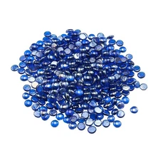 3/4-Inch 10lb Round Fire Glass Rocks Cobalt Blue for Fireplace or Fire Pit