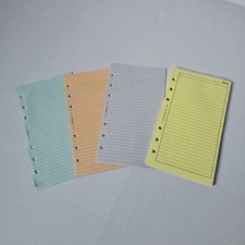 Filofax Personal Organiser Paper Inserts Refills  Blue Orange White Yellow Ruled