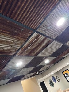 Salvage Reclaimed Corrugated Metal Sheets 2x2 Drop Ceiling Tile Man Cave Rustic