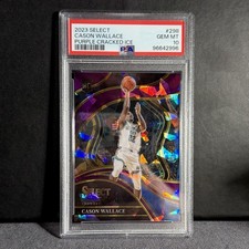 2023-24 Panini Select Courtside Cason Wallace #298 Purple Cracked Ice Prizm /99