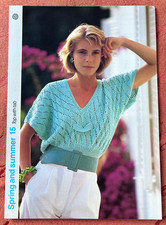 Lacy cool summer top - 1980s knitting pattern VGC (Phildar Perle 5)