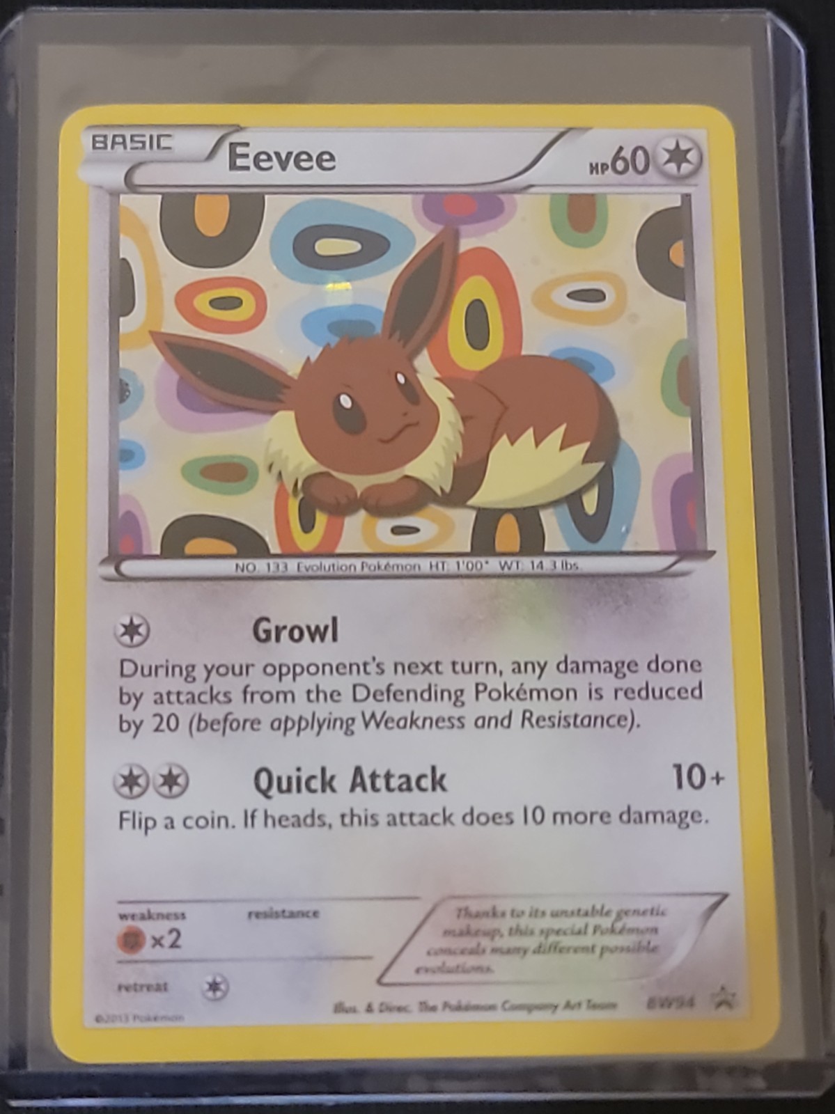 2013 Pokémon Black & White Eevee Holo Black Star Promo BW94
