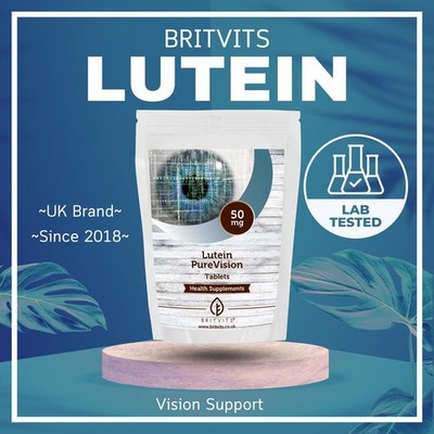 Lutein 50mg x 30 Tabletten �� Super Stark 5% Extrakt �� Augengesundheit & Sehvermögen BritV