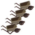  4 Pcs Decorative Miniature Wheelbarrow Micro Landscape Decoration