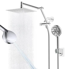 iFealClear Metal Rain Shower Head, 8” High Pressure Rainfall Shower Head w