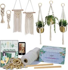 Easy Macrame Kits for Adults Beginners Supplier Wood Beads,Rings,Wooden Dowel fo