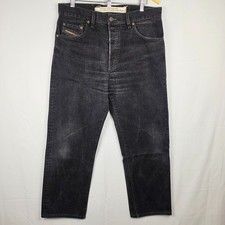 Vintage Diesel Industry RR55 Black Jeans Made In Italy Button Fly 34x28.5 Y2K