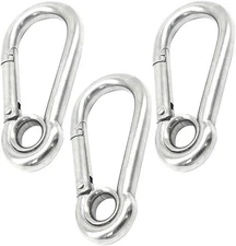 Carabiner Clip Snap Spring Hook Eyelet A2 304 Stainless Steel 40mm 50mm - 140mm