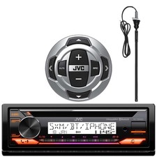 JVC KD-T92MBS Single-DIN Marine Bluetooth CD Receiver W/Wired Remote, Antenna