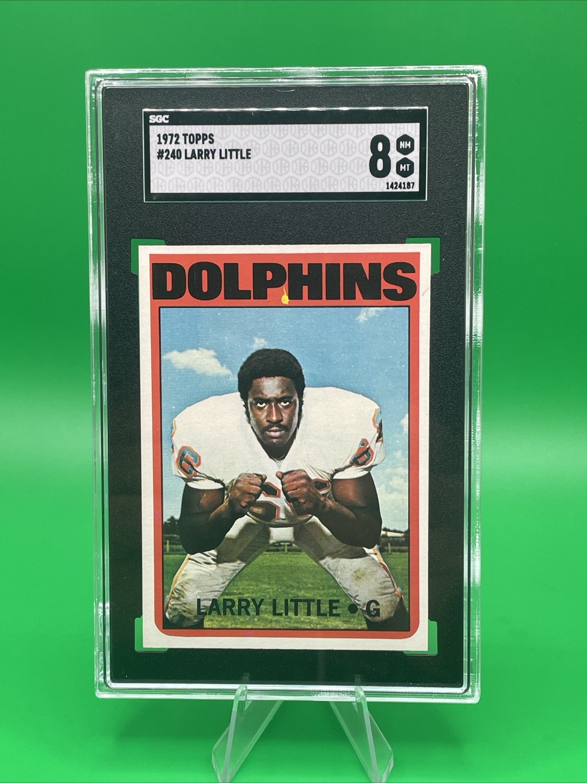 1972 TOPPS FOOTBALL#240 LARRY LITTLE ROOKIE SGC 8