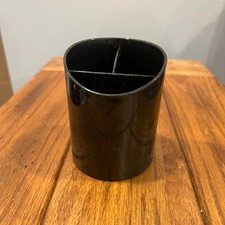 Black Plastic Pen  Pencil Holder   3-Compartment Desk Organizer