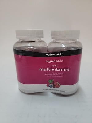 2x Amazon Basics Adult Gummy Multivitamin Mixed Berry & Cherry 150ct Exp6/26
