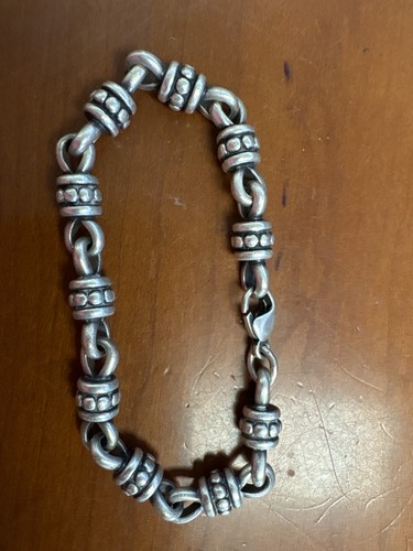 Retired James Avery Sterling Silver Beaded Link Bracelet 36.93G / 7.75"