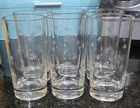 Vintage Federal Glass Etched Atomic Sunburst Set of Tumblers Drinking Glasses