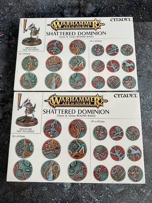 2 x Shattered Dominion Round Bases Warhammer Age of Sigmar Sammelauflösung OVP