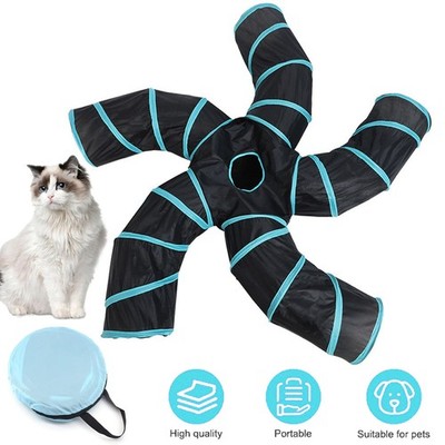 5-Wege Katzentunnel Cat Tunnel Foldable Interactive Pop Up für Indoor Katzen