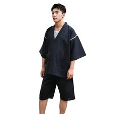 HOHO AYUMU Men's Jinbei 100 Cotton Shijira Weave Summer Loungewear Size L