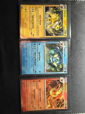 Flareon 167 Vaporeon 168 Jolteon 169 Cosmos Holo Promo Set, Prismatic Evolution