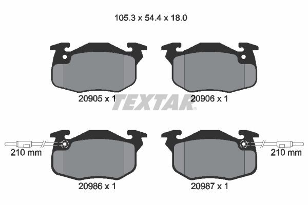 Bremsbelagsatz Scheibenbremse Vorne Textar 2090506 FÜR CitroËN Peugeot-image
