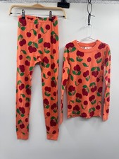 NWT Hanna Andersson x Baggu Pajama Set Kids 10 Orange 100 Cotton Cherries Print