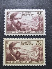 FRANCE TIMBRE  CHÔMEUR INTELLECTUEL NUANCES COULEUR N°437 NEUF * MH 1939