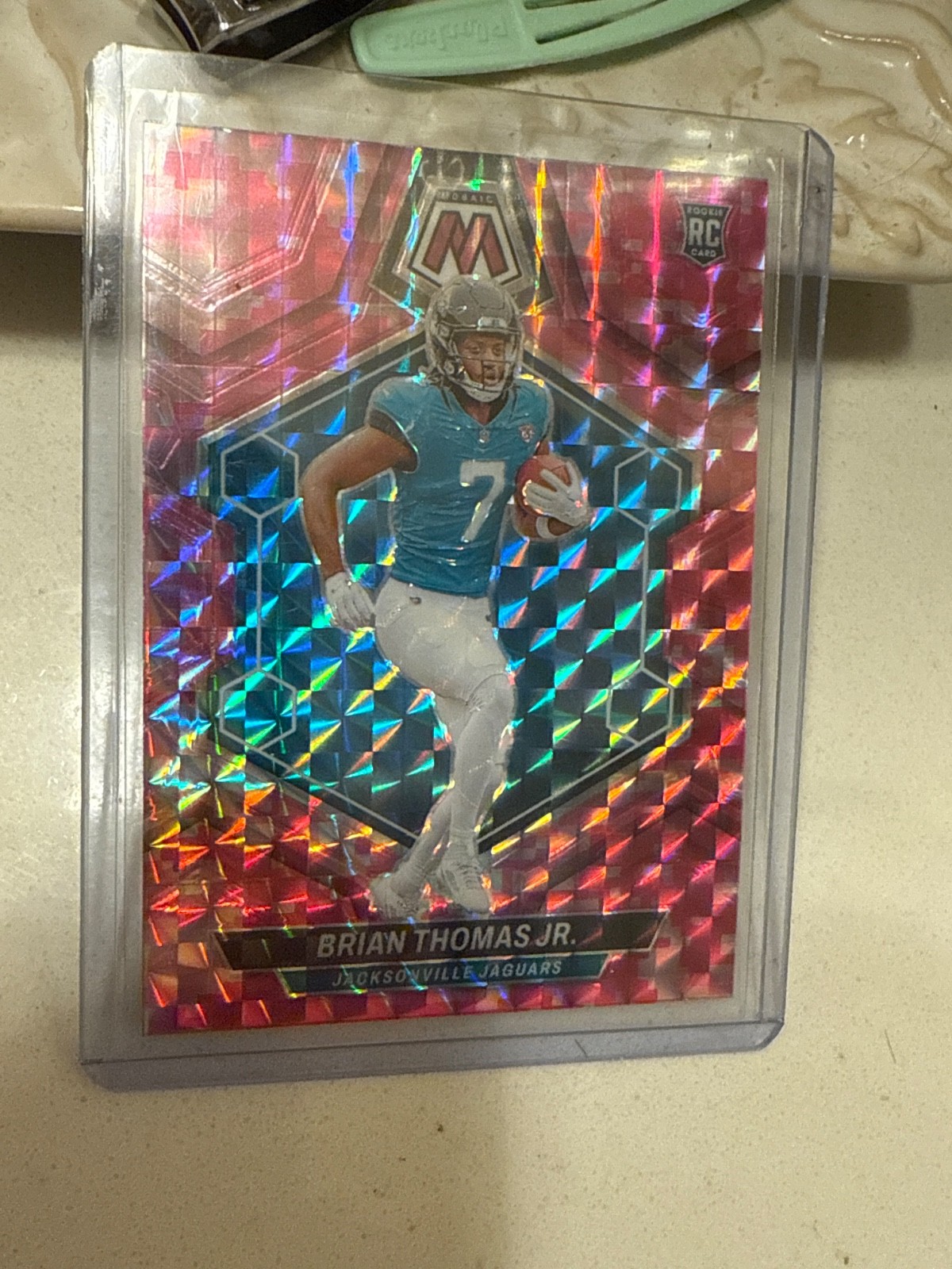 2024 Mosaic Brian Thomas Jr. RC Camo Pink Prizm Rookie #323 Jaguars