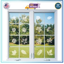 52 Pieces Leaf Shape Anti Collision Window Decals for Bird Strikes Window Film