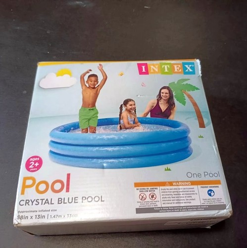 Intex Crystal Blue Inflatable 58"x 13" Swimming Kids Pool - used for movie night