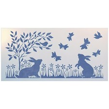 BUNNY GARDEN BORDER STENCIL - CHILDREN'S - The Artful Stencil