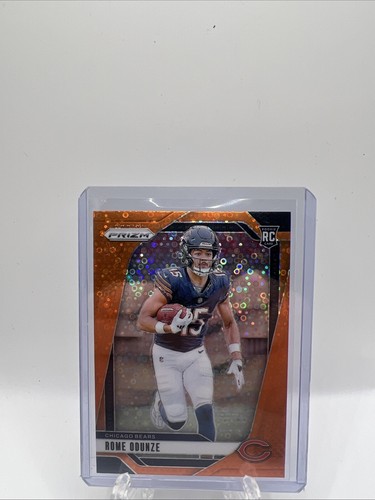 2024 Panini Prizm Football ROME ODUNZE Orange Disco Prizm RC Rookie #385 Bears - Picture 3 of 4