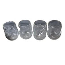 4 Dragon Glass Wave Tumblers UNUSED 91889