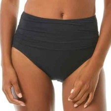 Carmen Marc Valvo L121842 Womens Black High-Waist Bikini Bottoms Size M