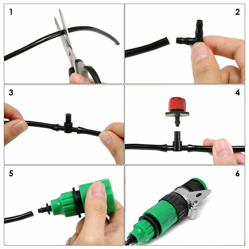 100FT 30M Auto Drip Irrigation System Kit Timer Micro Sprinkler Garden Watering